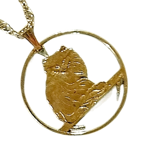 .Turkish Cat Pendant Gold and Rhodium Plated with Necklace - Picture 3 of 3